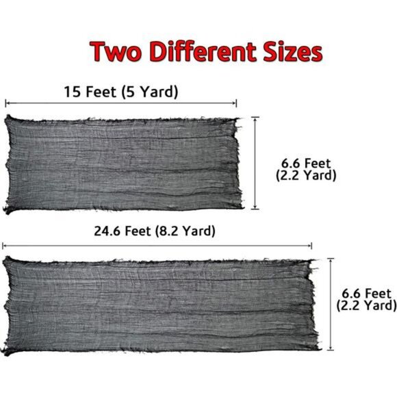 2PCS Super Size in Halloween Creepy Gray Black Purple White Cloth - Picture 4 of 8